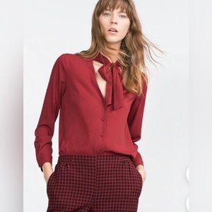 Zara Basics Tie Blouse Size XS
